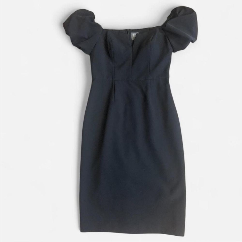 Vince Camuto Black Puff Sleeve Mini Dress